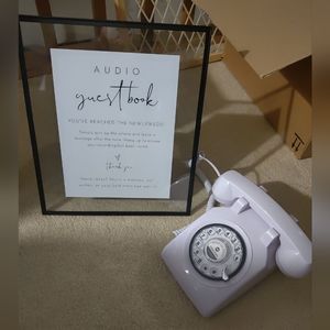 Audio Guestbook Rotary Phone and Sign